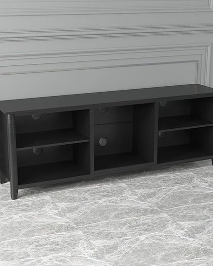 NicBex TV Stand for 60 Inch TV TV Console Table with 5 Open Storage Compartments Cabinet for TV Box,Entertainment Center with Storage for Living Room,Bedroom,70.08 Inch,Black - LeafyLoom