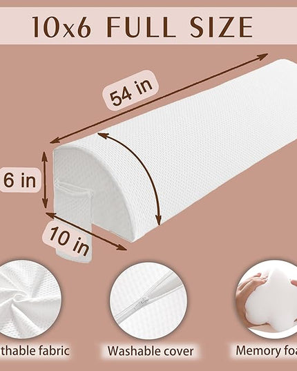 Bed Wedge Pillow for Headboard Gap Bed Mattress Gap Filler (0-8'') Memory Foam Bed Crack Headboard Pillow Stopper to Close The Gap Between Headboard Wall and Mattress Space Filler Full - LeafyLoom