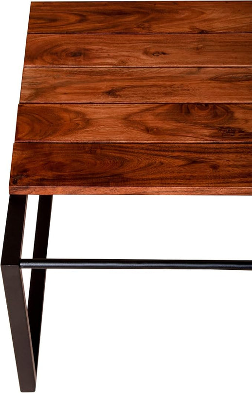NicBex Coffee Table Wooden Coffee Table with Storage Rectangle Center Tables with Metal Frame Dining Table for Living Room, Dining Room, Office, and Bedroom,42" W, Brown+Black - LeafyLoom