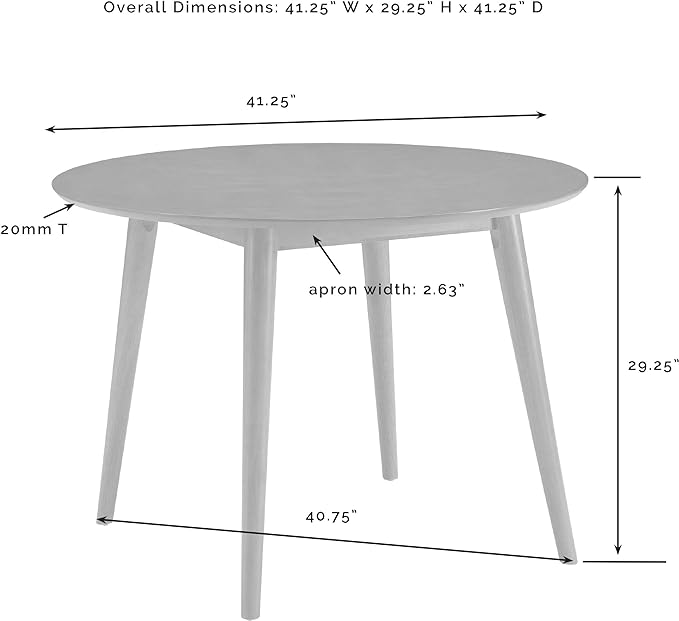 Crosley Furniture Landon Mid-Century Modern Round Wood Dining Table, Mahogany - LeafyLoom