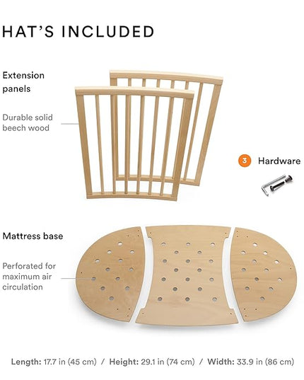 Stokke Sleepi Bed Extension, Natural - Convert Stokke Sleepi Mini Crib Into Stokke Sleepi Bed - Suitable for Children Up to 3 Years - Mattress Sold Separately - Extends Bed to 50 Inches - LeafyLoom