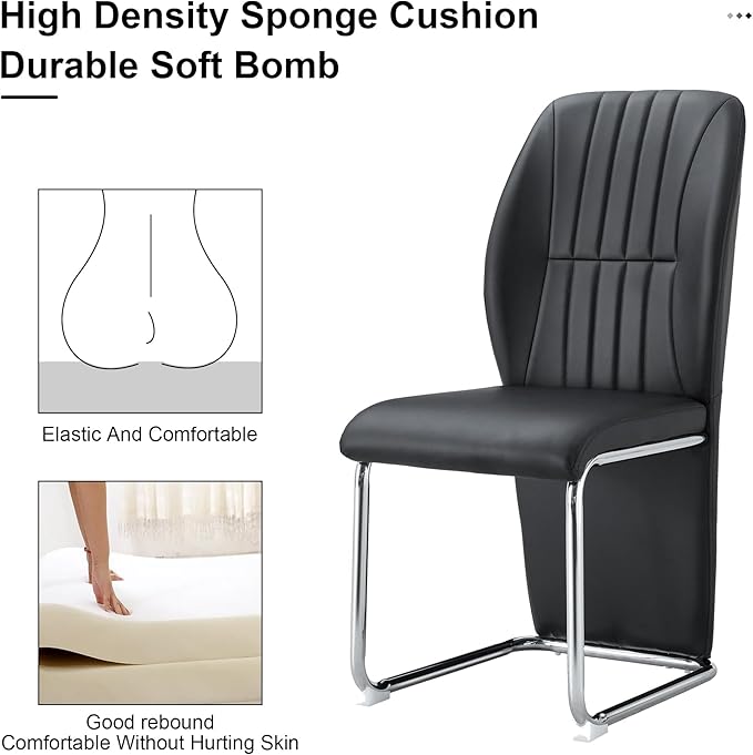 NicBex Haerin-SD-00293-LWJ Dining Chairs, 17.5"x16.6"x37.6", Black - LeafyLoom