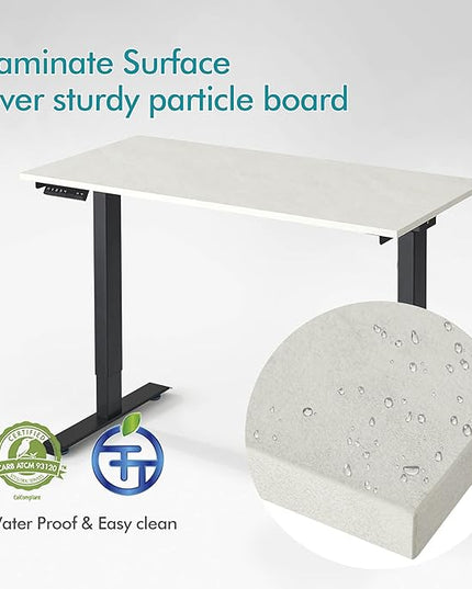Kaboon Universal Tabletop 45.67"x23.62", Solid One-Piece Melamine Table Top, Double Desk L-Desk DIY, Home and Office,Sea Salt/White - LeafyLoom