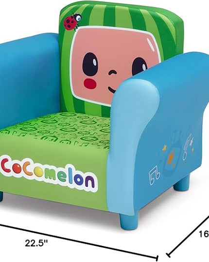 Delta Children Colorful Kids Upholstered Chair, One Size, Cocomelon - LeafyLoom