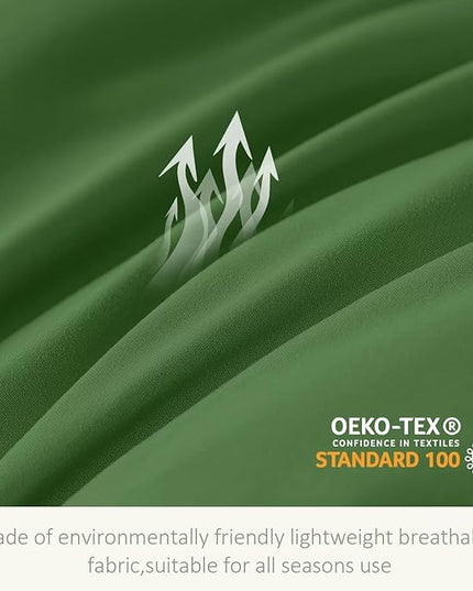 WhatsBedding Twin Comforter Set,Olive Green Lightweight Bedding Set for All Season Soft Down Alternative Bed Set with 1 Pillowcase, Twin Size, 64"x88" - LeafyLoom