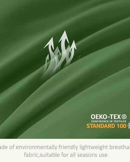 WhatsBedding King Comforter Set,Olive Green Lightweight 3 Pieces Bedding Set for All Season Soft Down Alternative Bed Set with 2 Pillowcases, King Size, 102"x90" - LeafyLoom