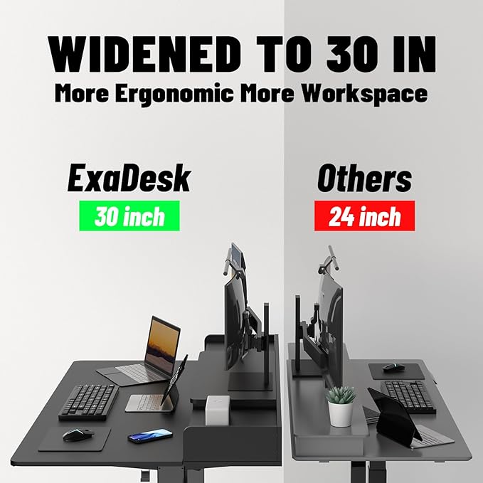 55×30 Inch Electric Standing Desk with 2 Drawers, Adjustable Height Widened Stand Up Desk with Storage Shelf, Sit to Stand Ergonomic Workstation for Home Office - LeafyLoom
