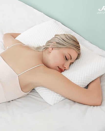 AM AEROMAX 2.75 Inches King Size Hyper Slim Memory Foam Pillow for Stomach and Back Sleepers - Thin, Flat Design for Cervical Neck Alignment and Deeper Sleep. - LeafyLoom
