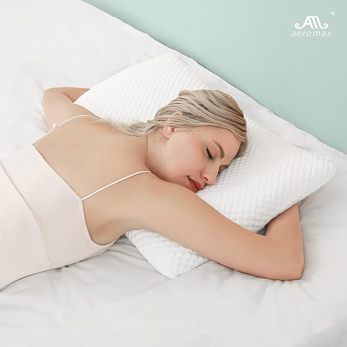 AM AEROMAX 2.75 Inches King Size Hyper Slim Memory Foam Pillow for Stomach and Back Sleepers - Thin, Flat Design for Cervical Neck Alignment and Deeper Sleep. - LeafyLoom