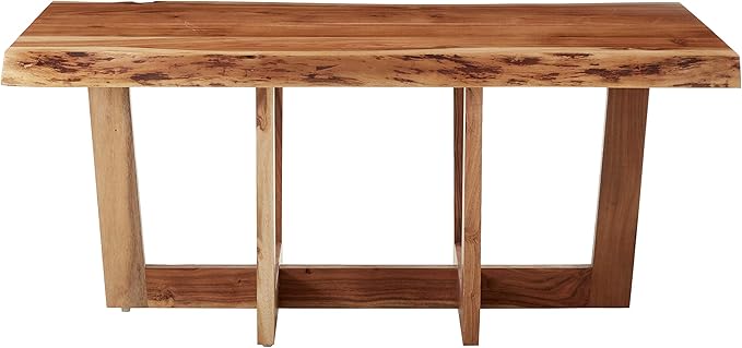 Alaterre Furniture Berkshire Live Edge Solid Wood 42 inch Coffee Table, Natural - LeafyLoom