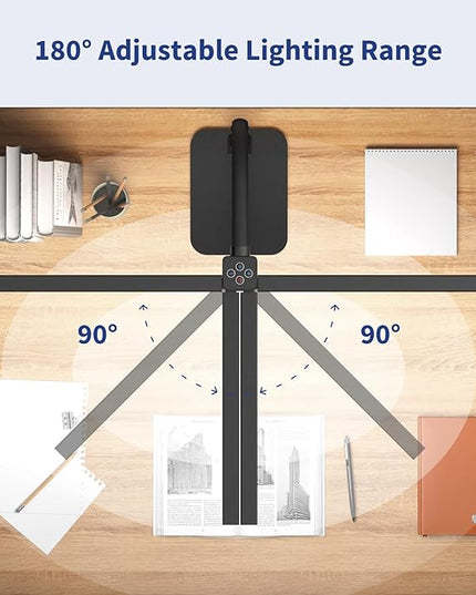 Desk Lamp Architect Task Dual Head Modern Flexible Gooseneck Tall Dimmable Light for Home Office, 5 Color Modes,Remote Control, 1500lm 24W Extra Bright Lighting - LeafyLoom