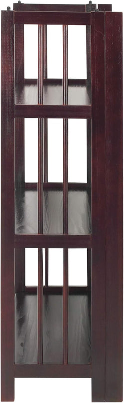 Casual Home 3 Shelf Folding Stackable Bookcase, 27.5" Wide, Espresso - LeafyLoom