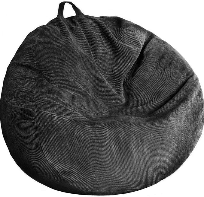 Stuffed Animal Storage Bean Bag Chair Cover (No Filler) Washable Ultra Soft Corduroy Bean Bag Cover for Organizing Plush Toys or Textile, Sack Bean Bag for Adults, Teens - LeafyLoom