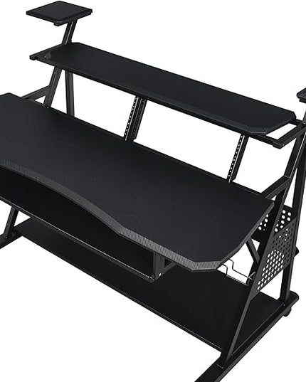NicBex Laik-DW-00057-DX Desks, 67" W x 38" D x 42" H, Black - LeafyLoom