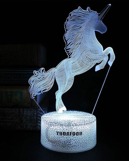 Unicorn Night Light Lamp, Unicorn Toy Gifts for Boys Girl Teen Kids, Bedroom Table Decor Light, 16 Color Remote Lamp Smart Touch - LeafyLoom