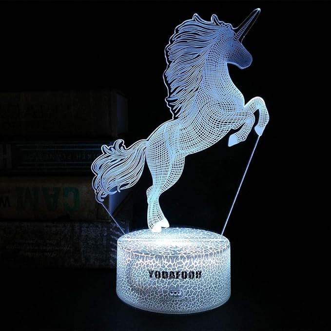Unicorn Night Light Lamp, Unicorn Toy Gifts for Boys Girl Teen Kids, Bedroom Table Decor Light, 16 Color Remote Lamp Smart Touch - LeafyLoom