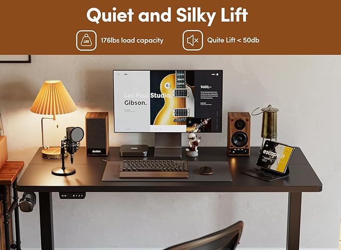 BANTI 63'' Standing Desk, Electric Stand up Height Adjustable Home Office Table, Sit Stand Desk with Splice Board, Black - LeafyLoom