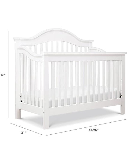 DaVinci Jayden 4-in-1 Convertible Crib in White, Greenguard Gold Certified - LeafyLoom