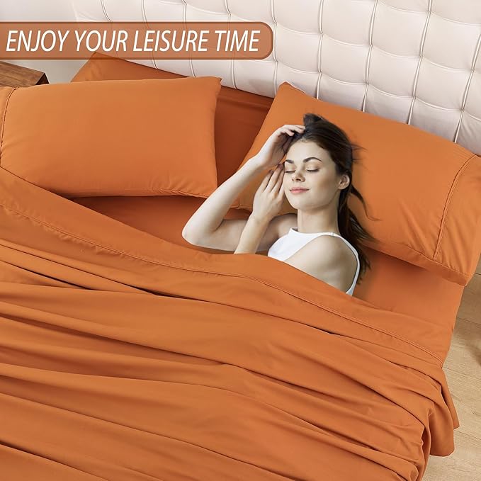 Twin Sheet Set - 3 Piece Soft Breathable Bed Sheets for Twin Size Bed, Extra Deep Pocket Lxuury Brushed Sheets, Cooling Hotel Bedding Sheets and Pillowcases, Wrinkle Free Oeko-Tex Sheets - LeafyLoom