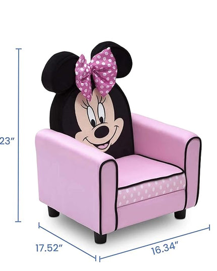 Delta Children Figural Upholstered Kids Chair, Disney Minnie Mouse - LeafyLoom