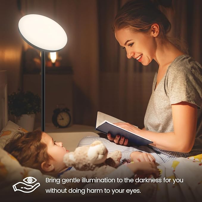 Dimunt Floor Lamp, 30W/2400LM LED Modern Torchiere Sky Lamp, 3000K-5000K Super Bright Dimmable Standing Tall Lamp with 3 Color Temperatures, Remote Button Control, 1 Hour Timer for Living Room Office - LeafyLoom