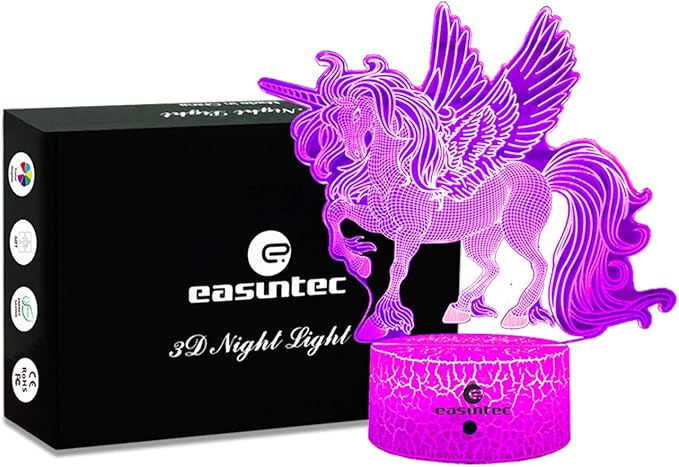 easuntec Unicorn Gifts Night Lights for Kids with Remote & Smart Touch 7 Colors + 16 Colors Changing Dimmable Unicorn Toys 1 2 3 4 5 6 7 8 Year Old Girl Gifts (Unicorn 16WT) - LeafyLoom