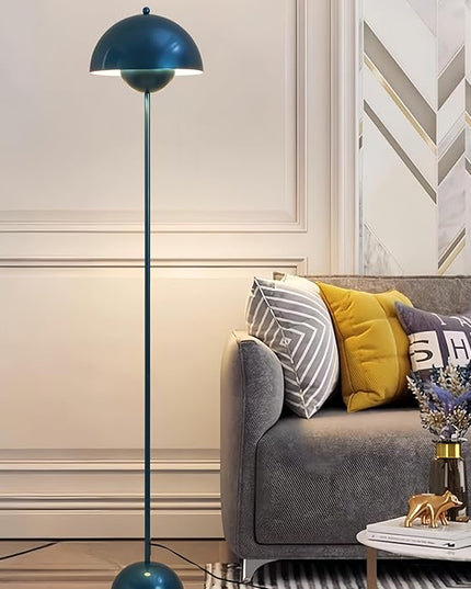 COSYLUX Modern Floor Lamp for Living Room, Industrial Tall Standing Lamp for Bedroom, Metal Shade Reflecting Light reading Floor Lamp for Office, Nursery Room, Corner(Pearl Gentian Blue) - LeafyLoom