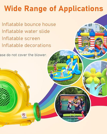 370W 0.5HP Air Blower: Bounce House Blower - Commercial Electric Blower for Inflatables - Work for Bouncy Castle Jump Slides Water slides Inflatable Arch - LeafyLoom