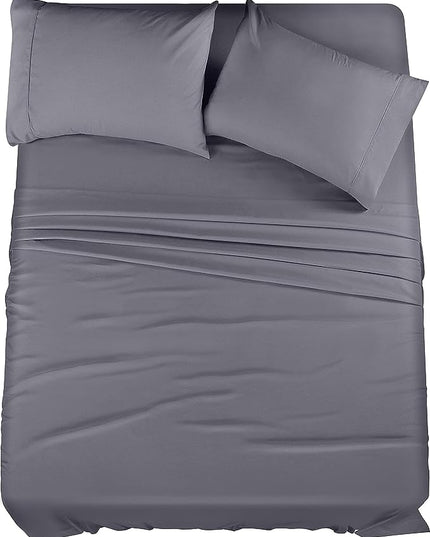 Utopia Bedding Full Bed Sheets Set - 4 Piece Bedding - Brushed Microfiber - Shrinkage and Fade Resistant - Easy Care (Full, Grey) - LeafyLoom