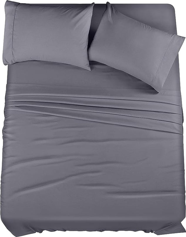 Utopia Bedding Full Bed Sheets Set - 4 Piece Bedding - Brushed Microfiber - Shrinkage and Fade Resistant - Easy Care (Full, Grey) - LeafyLoom