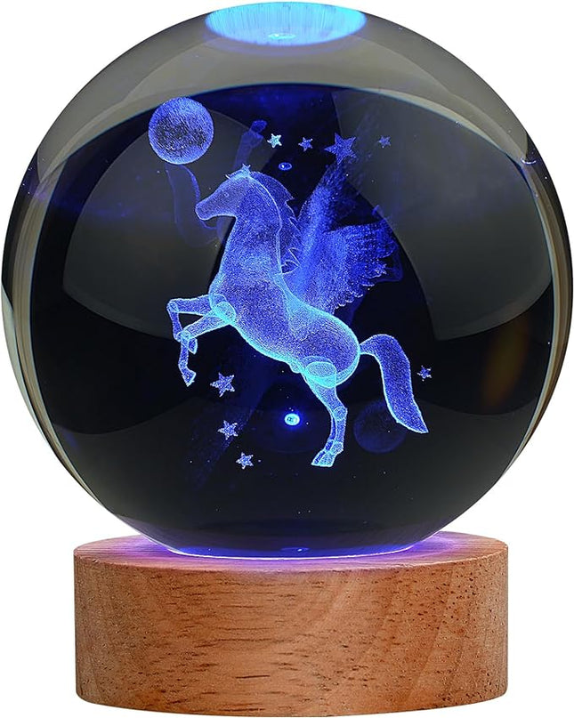 Horse Gifts for Women, Large 3D Horse Lamp, Crystal Horse Night Light 16 Color Changing with Remote Control for Bedroom Decor, Horse Figurines - LeafyLoom