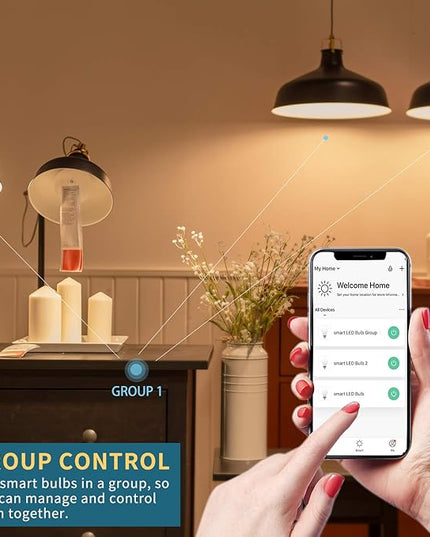 Peteme Smart WiFi Alexa Light Bulb, Led RGB Color Changing Bulbs, Compatible with Alexa, Siri, Echo, Google Home (No Hub Required), E26 A19 60W Multicolor (4 Pack)… Peteme