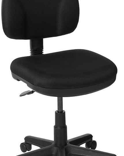 Office Star Pneumatic Sculptured Office Task Chair with Thick Padded Seat and Built-in Lumbar Support, Black - LeafyLoom