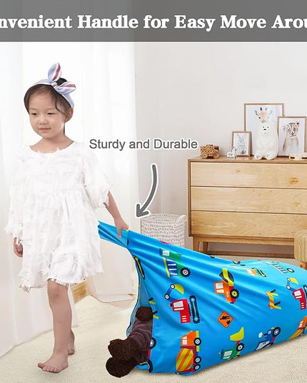 Jorbest Stuffed Animal Storage, Construction Stuffed Animal Bean Bag Storage, Soft Velvet Bean Bag Cover for Stuffed Animals, Bean Bag Chair for Kids and Adults - Cover ONLY (200L/52 Gal) - LeafyLoom