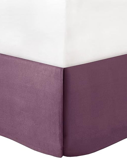 Madison Park Amherst Faux Silk Comforter Set-Casual Contemporary Design All Season Down Alternative Bedding, Matching Shams, Bedskirt, Decorative Pillows, Queen (90 in x 90 in), Purple, 7 Piece - LeafyLoom