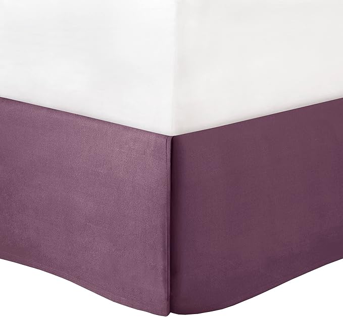 Madison Park Amherst Faux Silk Comforter Set-Casual Contemporary Design All Season Down Alternative Bedding, Matching Shams, Bedskirt, Decorative Pillows, Queen (90 in x 90 in), Purple, 7 Piece - LeafyLoom