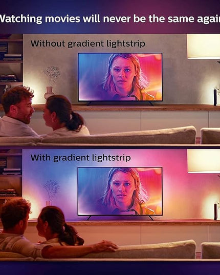 Philips Hue 75" Smart TV Light Strip - White and Color Ambiance LED Color-Changing TV Backlight - Sync with TV, Music, and Gaming - Requires Bridge and Sync Box - Control with App or Voice Assistant PhilipsHue