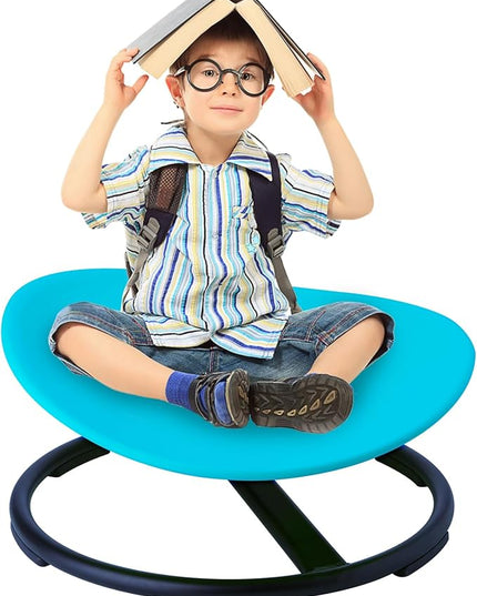Swivel Sensory Spinning, Autism Children's Chair, Boost Balance in Kids,Non-Slip, Blue - LeafyLoom