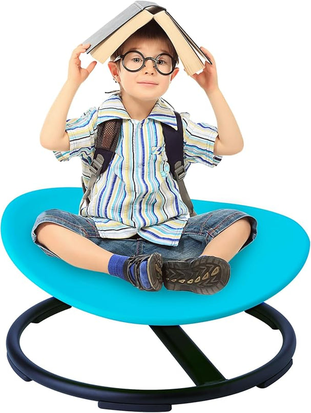 Swivel Sensory Spinning, Autism Children's Chair, Boost Balance in Kids,Non-Slip, Blue - LeafyLoom