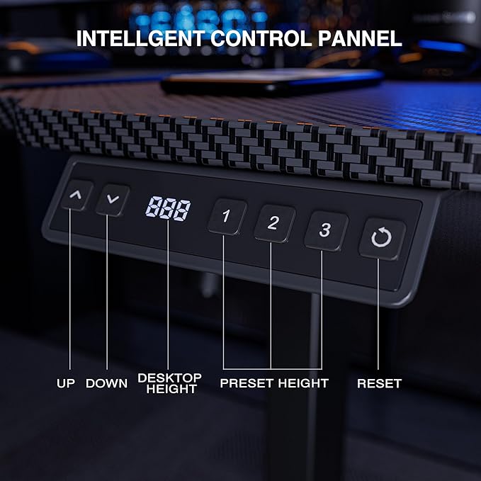 59" Reversiable L-Shaped Electric Standing Desk Adjustable Height Gaming Stand Up Corner Desk Sit Stand Home Office Computer Desk with Splice Board,Black Carbon Top - LeafyLoom