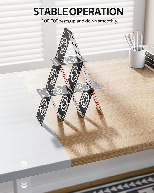 Electric Standing Desk Adjustable - 55 x 24 Inch Sit Stand up Desk with Cable Management - 3 Memory Preset Adjustable Height Desk Computer Home Office Desk - LeafyLoom