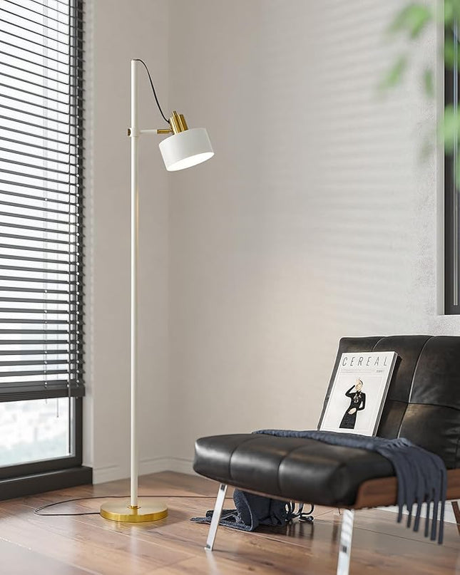 OYEARS Floor Lamp for Living Room Bright Lighting Tall Modern Industrial Vintage Standing Corner Lamps LED Metal Light Office Bedroom Study Gold Black White Matte Accent (1-Light, White) - LeafyLoom