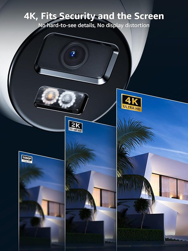 ANNKE C800 4Pcs Ultra HD 4K PoE Security Cameras with AI Human/Vehicle Detection, 8MP Turret IP Camera with Audio, Spotlight Color Night Vision, H.265+, IP67 Weatherproof, Support 512GB Micro SD ANNKE