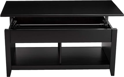 Amazon Basics Lift-Top Storage Rectangular Coffee Table, Black, 40 in x 18 in x 19 in - LeafyLoom
