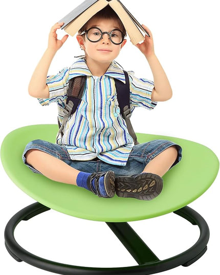 Swivel Sensory Spinning, Autism Children's Chair, Boost Balance in Kids,Non-Slip, Green - LeafyLoom