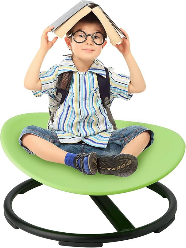 Swivel Sensory Spinning, Autism Children's Chair, Boost Balance in Kids,Non-Slip, Green - LeafyLoom