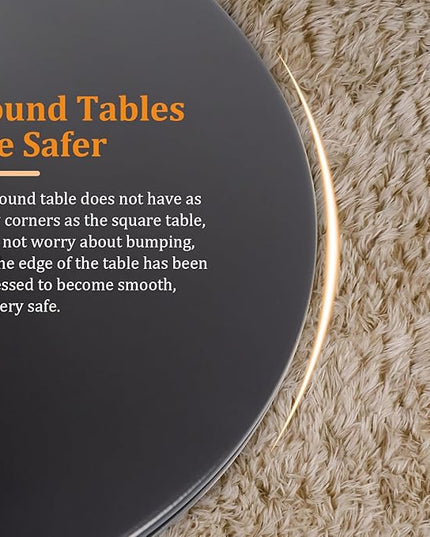 Black Round Dining Table, 31.5" Tulip Table Round Kitchen Dining Table, with 0.7" MDF Table Top and Metal Pedestal Base, Mid-Century Table Leisure for Cafe, Home, Dining Room, Kitchen - LeafyLoom