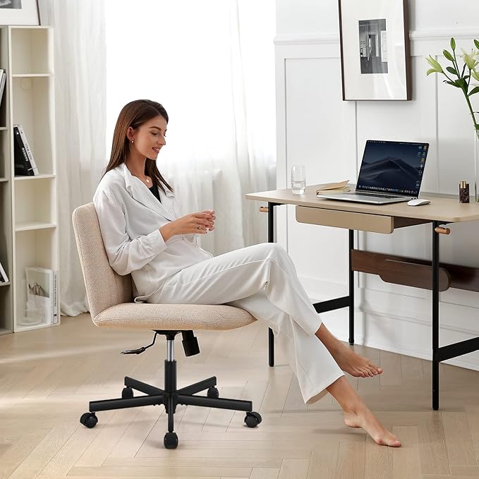 LEAGOO Home Office Desk Chairs Vanity Chair Modern Computer Desk Chair Fabric Desk Chair for Home Office, Bedroom(Mixed color) - LeafyLoom