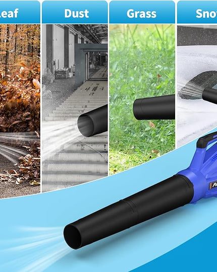 20V Cordless Leaf Blower with 2 Batteries and Charger, High Power 400 CFM Cordless Electric Leaf Blower with Two Nozzles Lightweight Handheld Blower for Lawn Care Patio Garden Leaves Yard - LeafyLoom