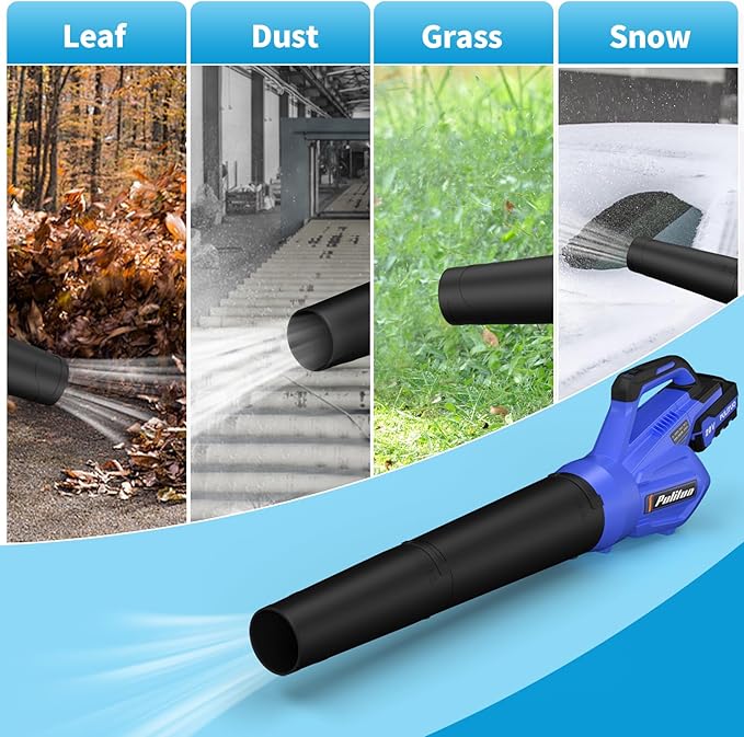 20V Cordless Leaf Blower with 2 Batteries and Charger, High Power 400 CFM Cordless Electric Leaf Blower with Two Nozzles Lightweight Handheld Blower for Lawn Care Patio Garden Leaves Yard - LeafyLoom